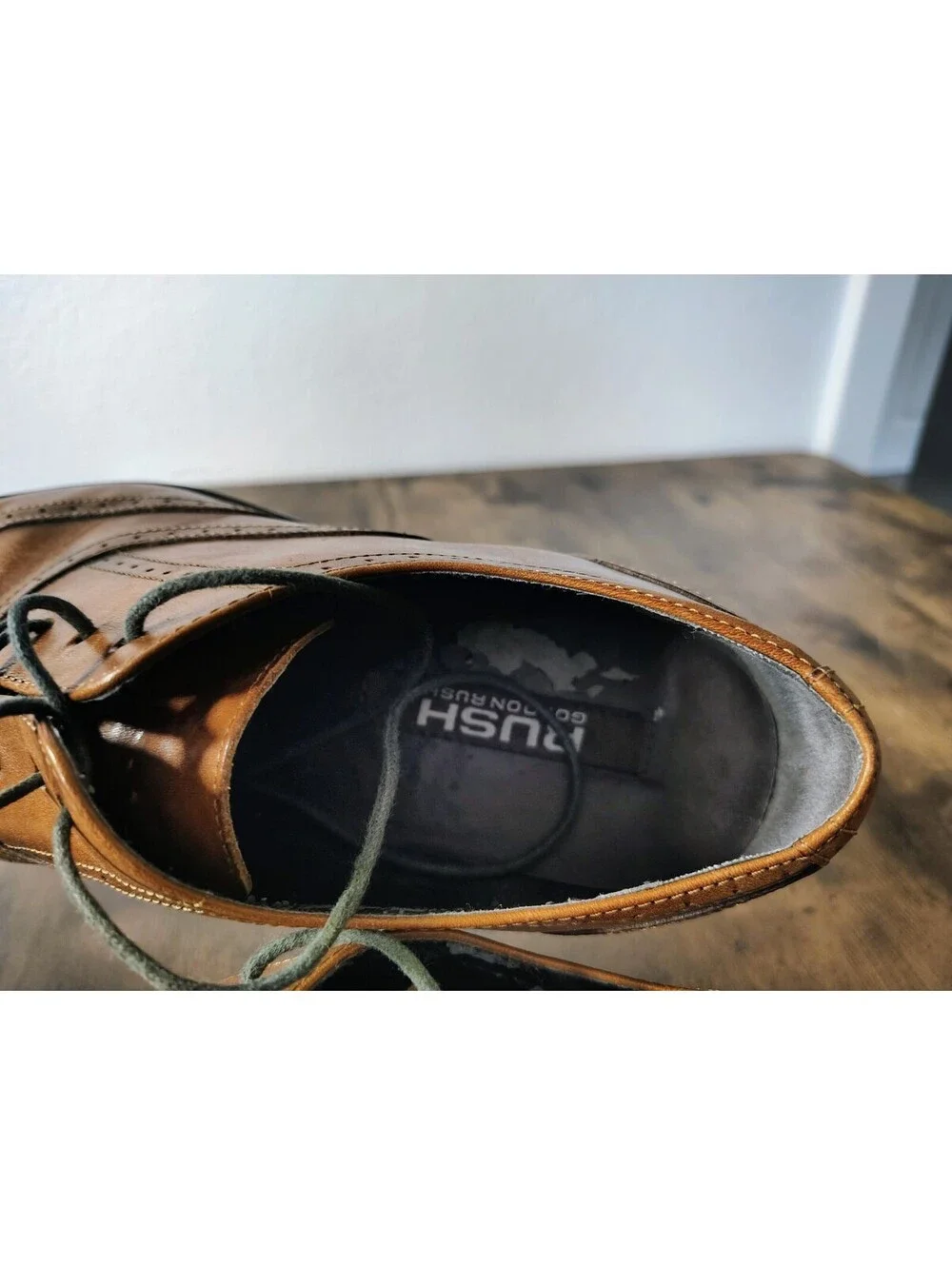 Gordon Rush Burner Mens 10 Brown Leather Wingtip Brogue Oxford Dress Shoes 11008